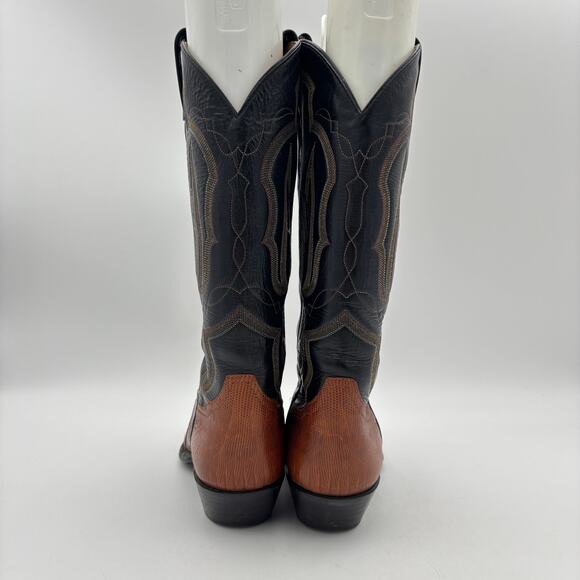 Tony Lama 8243 Lizard Leather Western Cowboy Boots Men\'s 8.5D Exotic main image 10